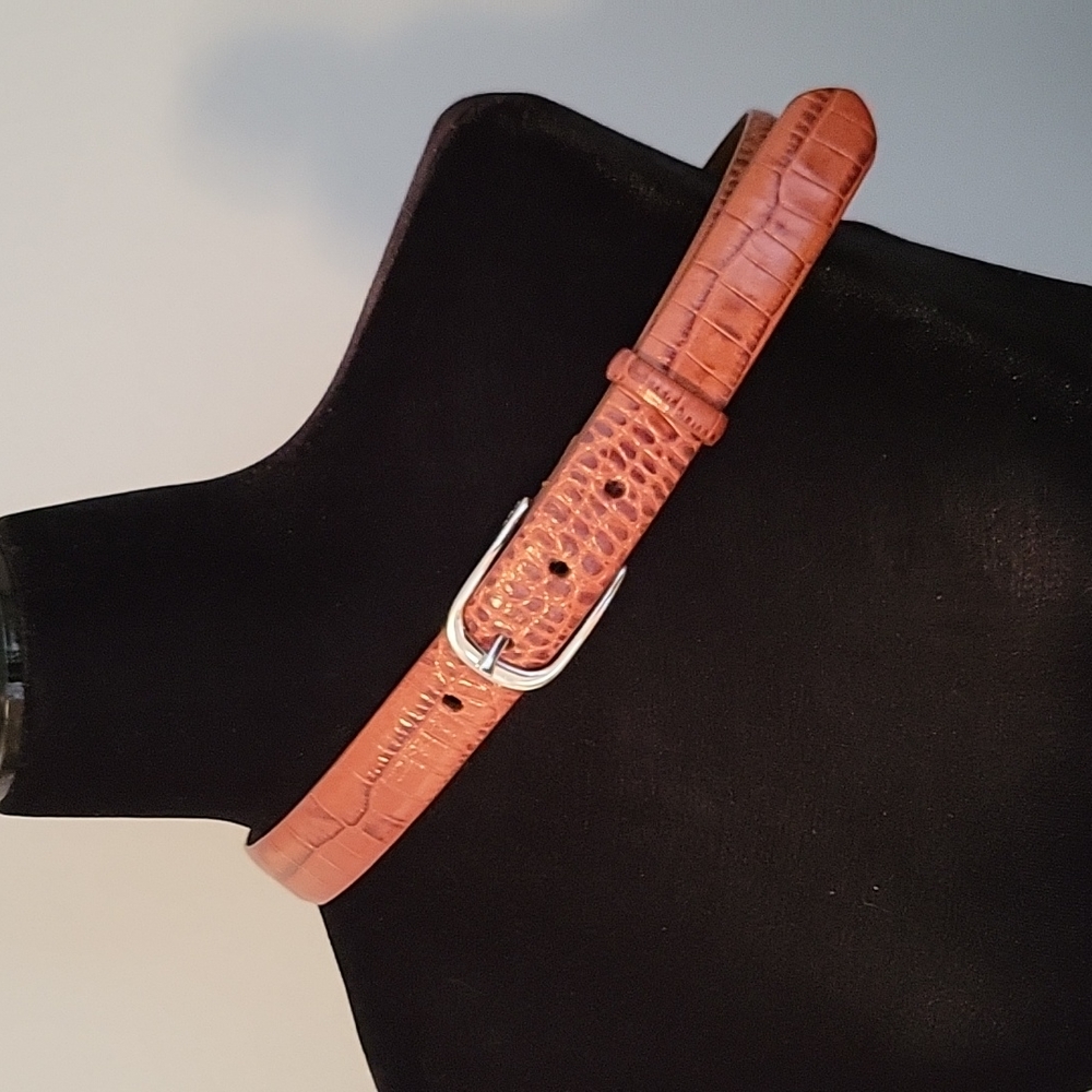 LAUREN Ralph Lauren crocodile look leather belt